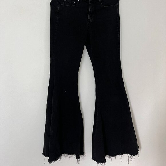 Free People Ultra Flare Black Jeans - Picture 1 of 2